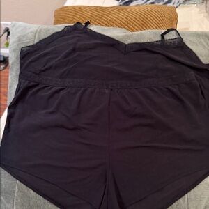 Women's Black Lace Trim Shorts